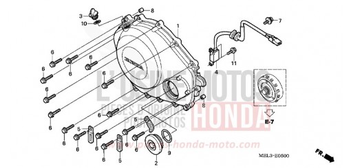 COPERCHIO CARTER MOTORE DESTRO CBR1000RR5 di 2005